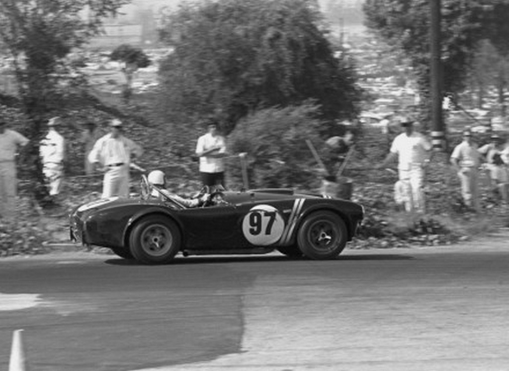 Dave MacDonald races the Cobra at Pomona Raceway in 1963